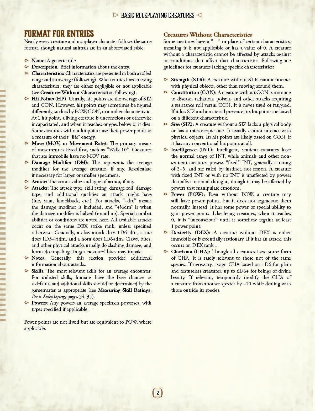 Basic Roleplaying Creatures Roleplaying Game by Chaosium 4