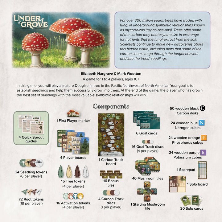 AEG Undergrove | Tile Placement and Pick-up and Deliver Board Game | Trade Nutrients with Fungi to Grow New Trees | 1-4 Players | Ages 10+