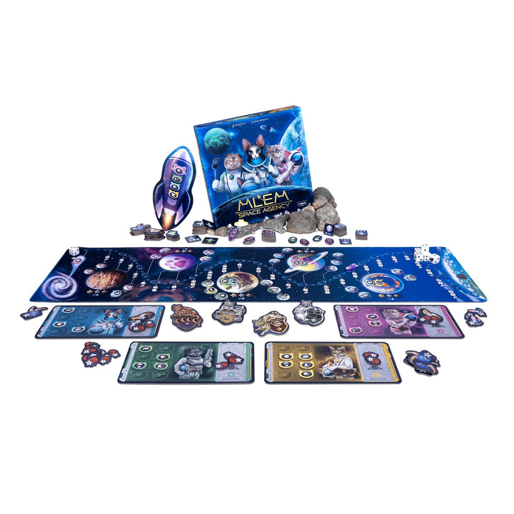 MLEM: Space Agency Board Game - Purrfect Catstronaut Adventures! Dice-Rolling Strategy Game, Fun Family Game for Kids and Adults, Ages 8+, 2-5 Players, 30-45 Minute Playtime, Made by Rebel Studio