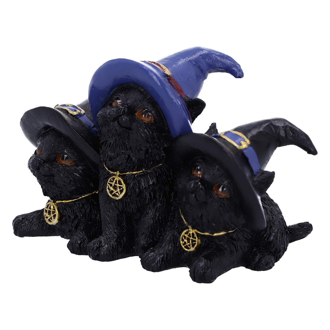Familiar Felines Black Cats in Witches Hats Figurine 9.8cm