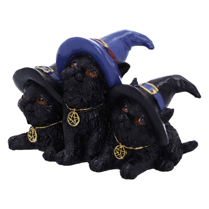 Familiar Felines Black Cats in Witches Hats Figurine 9.8cm