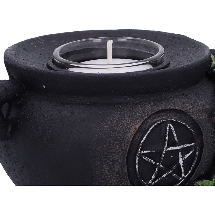 Set of Two Ivy Cauldron Witches Candle Holders 11cm Holder