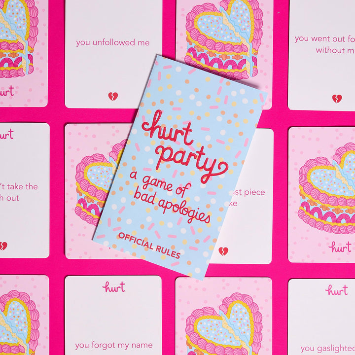 Pink Tiger Games Hurt Party: A Game of Bad Apologies – Hilarious Party Game for Adults, Teens, and Families – 500 Cards, 2-7 Players, Ages 14+