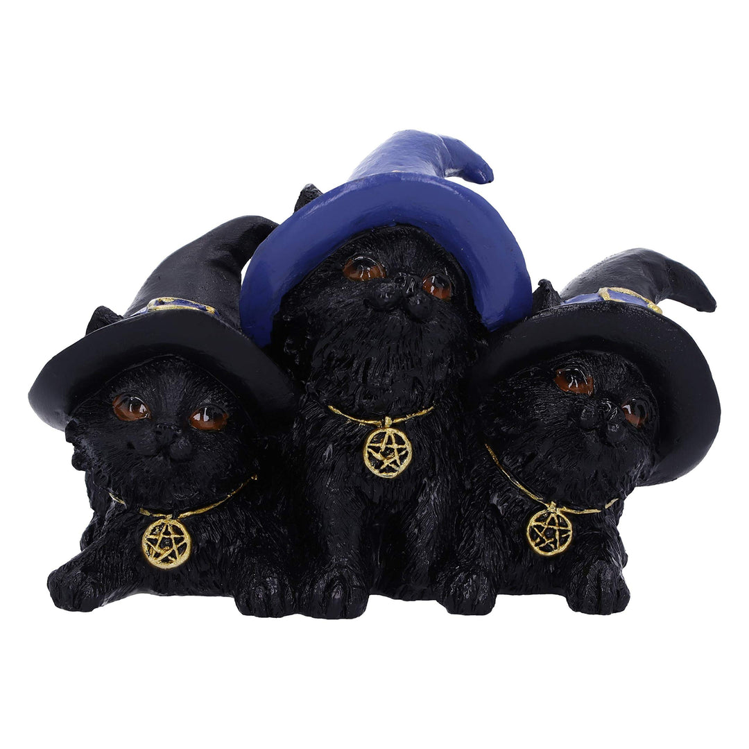 Familiar Felines Black Cats in Witches Hats Figurine 9.8cm