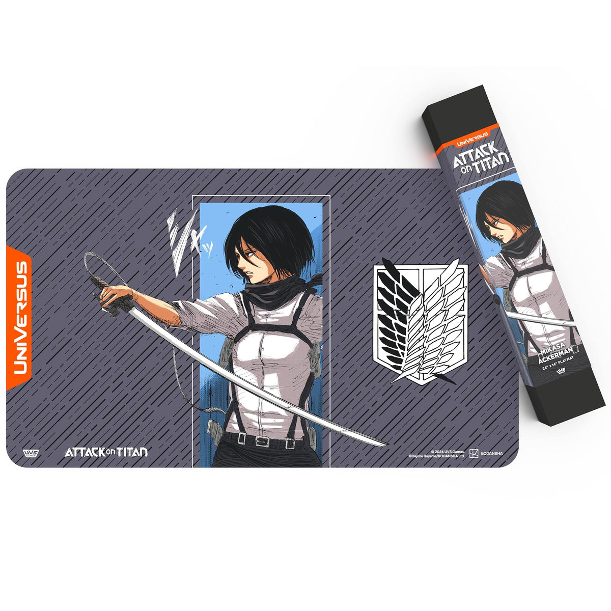 UniVersus Attack on Titan: Battle for Humanity - Mikasa Ackerman Playmat - 24 x 14 Neoprene Mat, Tabletop Card Game Accessory, UVS Games, Licensed 5
