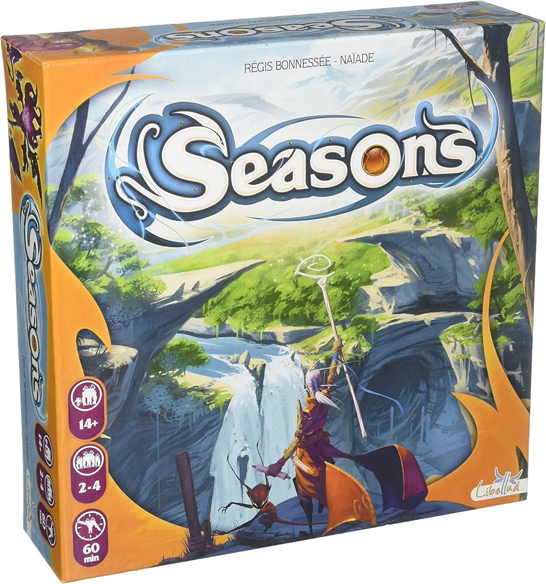 Seasons Board Game - Tactical Card and Dice Game for Wizards, Engaging Strategy Gameplay, Fun Family Game for Kids and Adults, 2-4 Players, Ages 14+, 60 Min Playtime, Made by Libellud