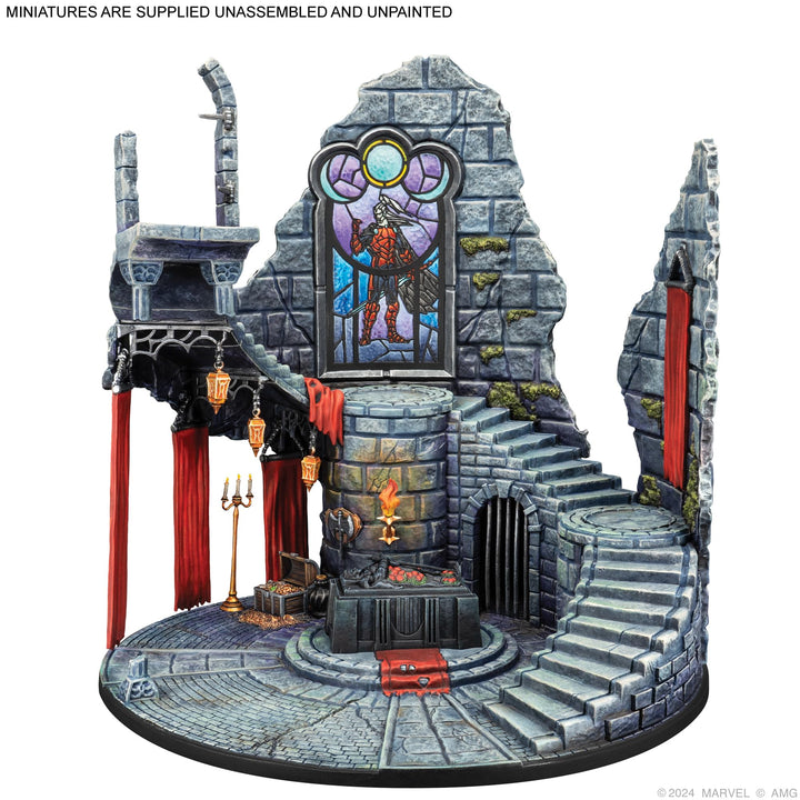 Atomic Mass Games Marvel: Crisis Protocol - Tomb of Dracula Terrain Pack - Iconic Gothic Castle Piece, Tabletop Superhero Game, Ages 14+, 2 Players, 90 Minute Playtime, Made