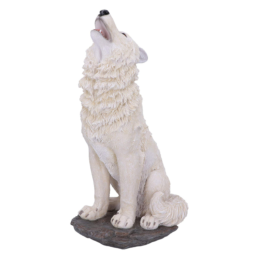 Storms Cry Howling White Wolf Figure Large 41.5cm 1