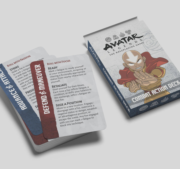 Magpie Games Combat Action Deck - Avatar Legends: The Roleplaying Game Expansion, 55 Cards, Full-Color Iconic and Original Art, Stance Cards, Status trackers