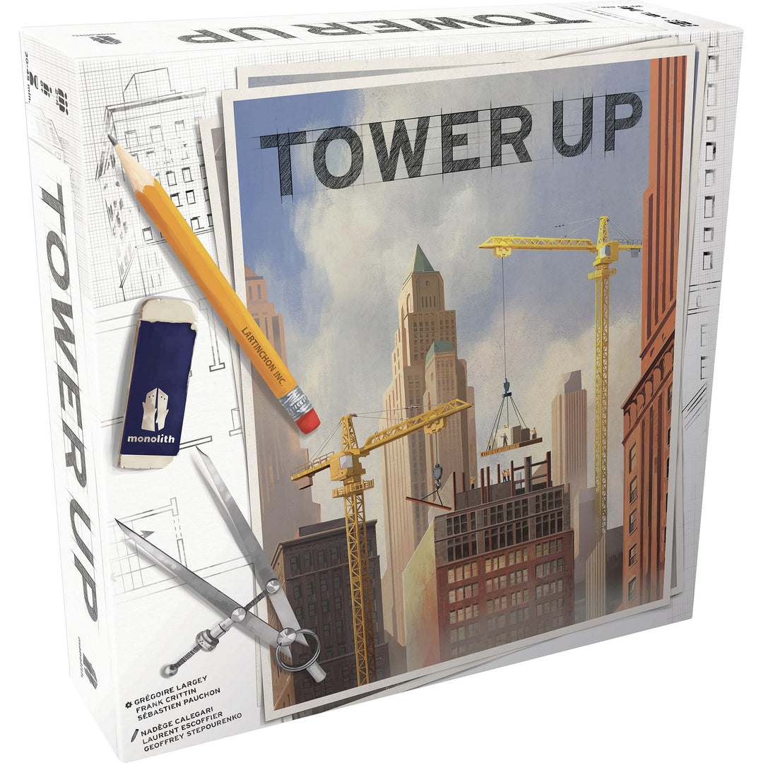 Monolith Board Games: Tower Up - City Building Board Game, Competitive Strategy, Urban Construction Plannning, Family, Ages 8+, 2-4 Players, 30 Min