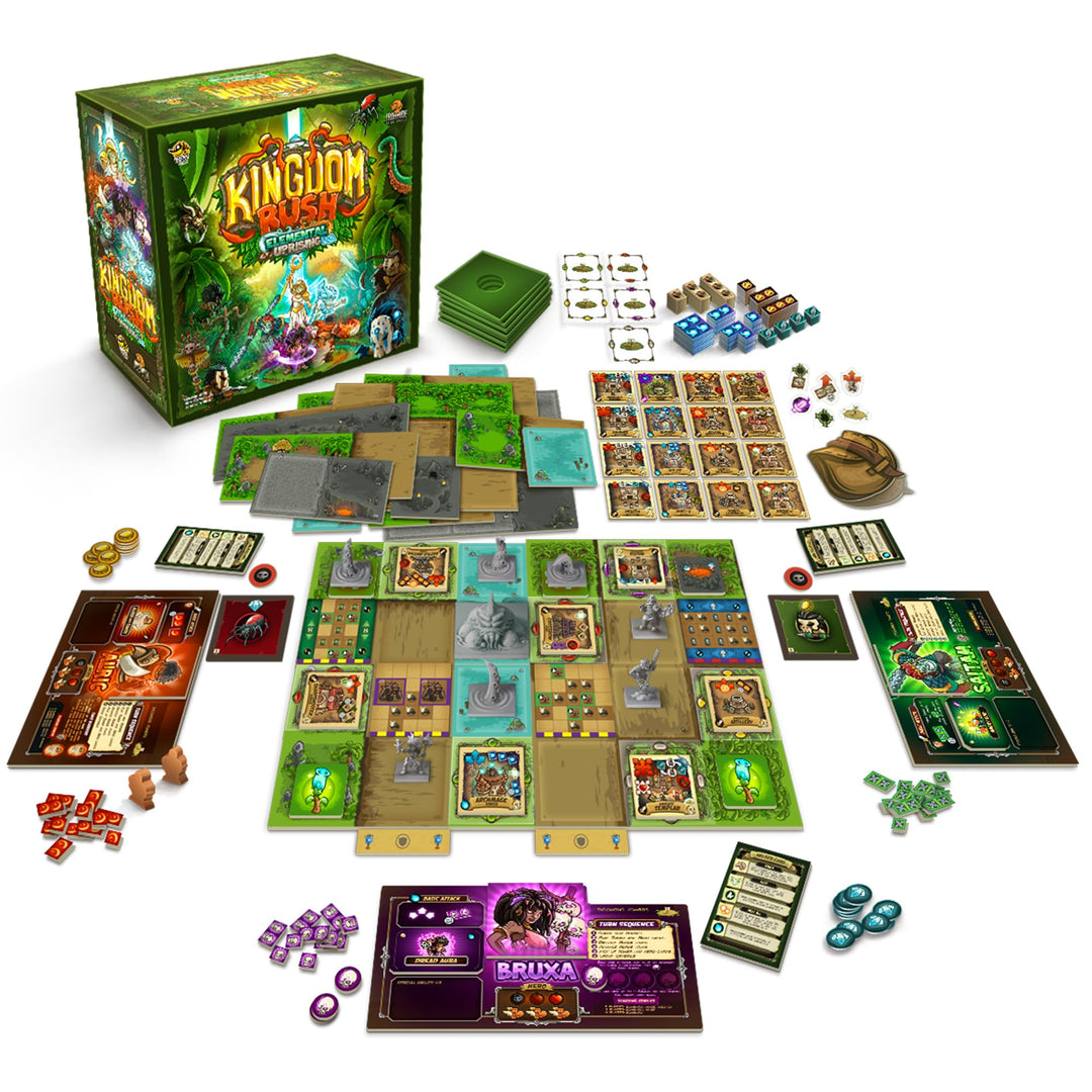 Lucky Duck Games Kingdom Rush: Elemental Uprising Board Game - Cooperative Tower-Defense Strategy Game for Kids & Adults, Ages 14+, 1-4 Players, 45-90 Min Playtime, Made by Lucky Duck Games