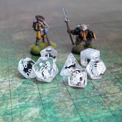 Resin Poly Dice Set Penguin Dice Gaming Accessory by Metallic Dice 6