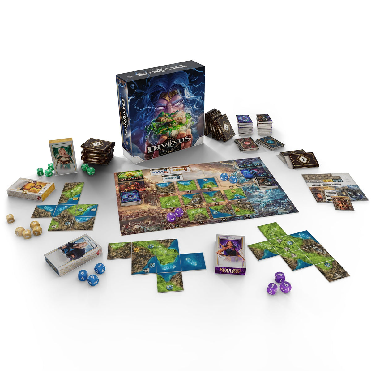 Lucky Duck Games Divinus Board Game - Become a Demigod in a Campaign of Greek vs. Norse Gods! Legacy Tile-Laying Strategy Game for Kids & Adults, Ages 10+, 2-4 Players, 45-60 Min Playtime 2