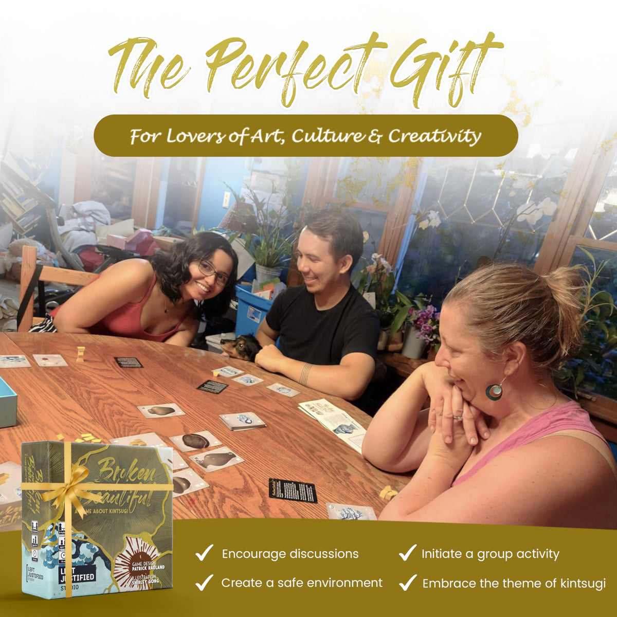 Left Justified Broken and Beautiful Kintsugi Card Game – Fun & Portable for Family Game Night – Perfect for Teens & Adults – 2-4 Players, Themed Deck of Cards, Great for Family Fun 6