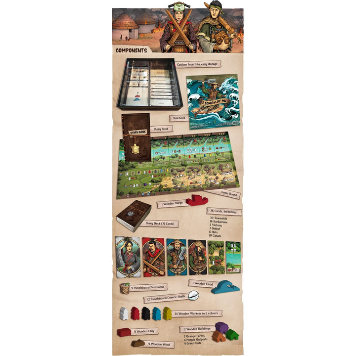 Legacy of Yu - Solo Campaign Style Board Game, Set in Ancient China, Garphill Games, Renegade, Ages 14+, 1 Player