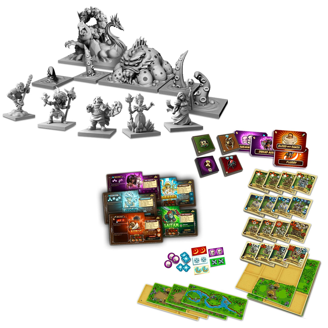 Lucky Duck Games Kingdom Rush: Elemental Uprising Board Game - Cooperative Tower-Defense Strategy Game for Kids & Adults, Ages 14+, 1-4 Players, 45-90 Min Playtime, Made by Lucky Duck Games