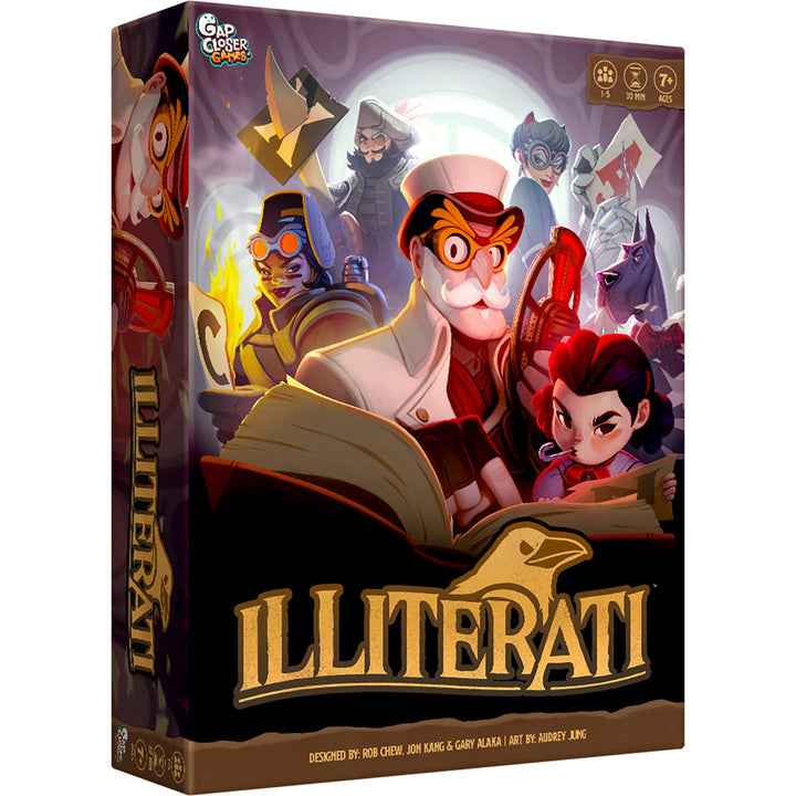 Gap Closer Games | Illiterati | Cooperative Board Game | Word Family Game | 1 to 5 Players | Ages 7+ | 30 Minutes