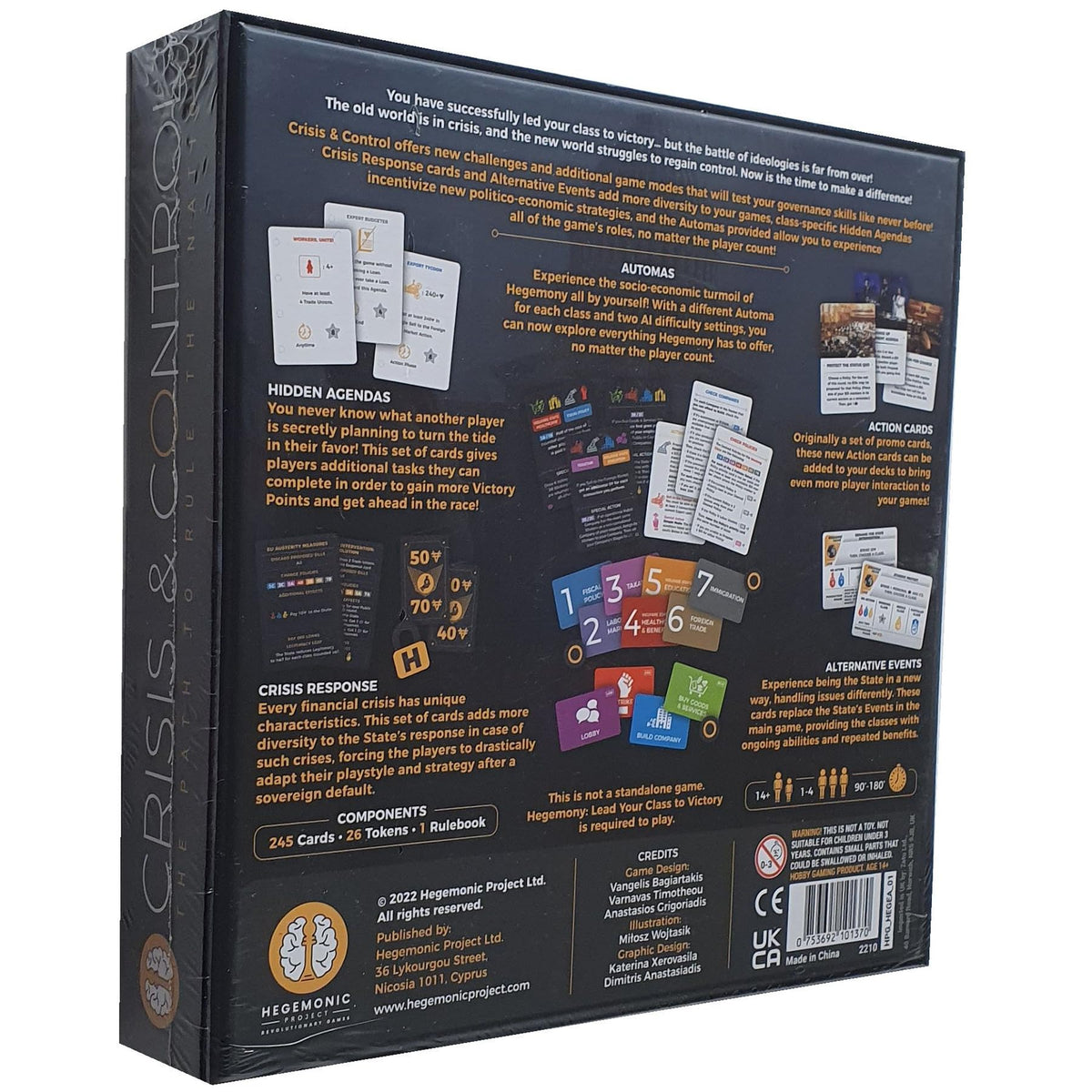 Hegemony: Crisis & Control Expansion - Add New Automas & Modules, Solo Play, Unique Asymmetric Card Driven Game Board Game, Ages 14+, 1-4 Players 2