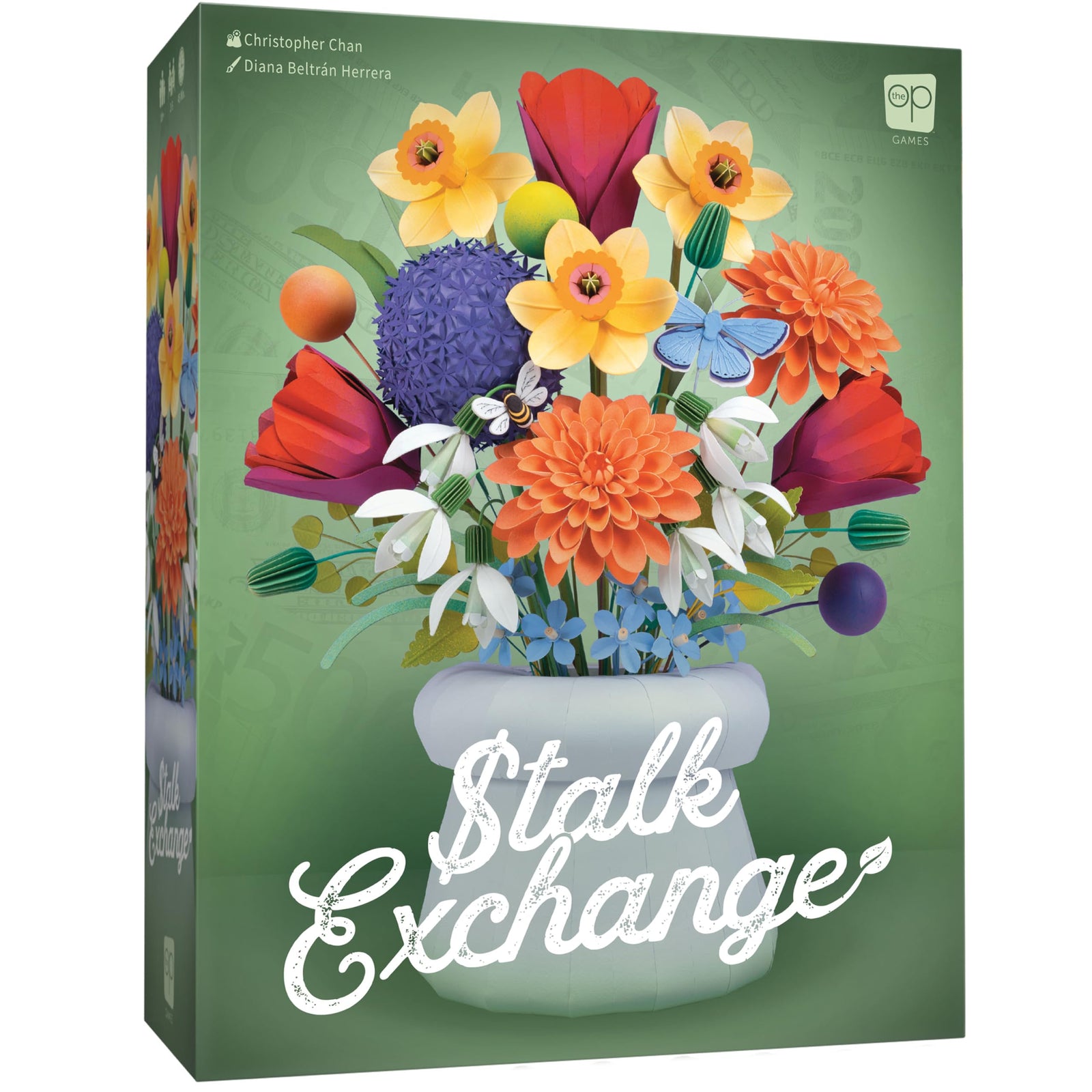 Stalk Exchange Board Game, Beautiful Flower and Gardening Themed Strategy Game, Fast, Fun, Economic, and Competitive, Ages 10+, 2-5 Players, 45+ Min Play Time, Game Design by Christopher Chan 1