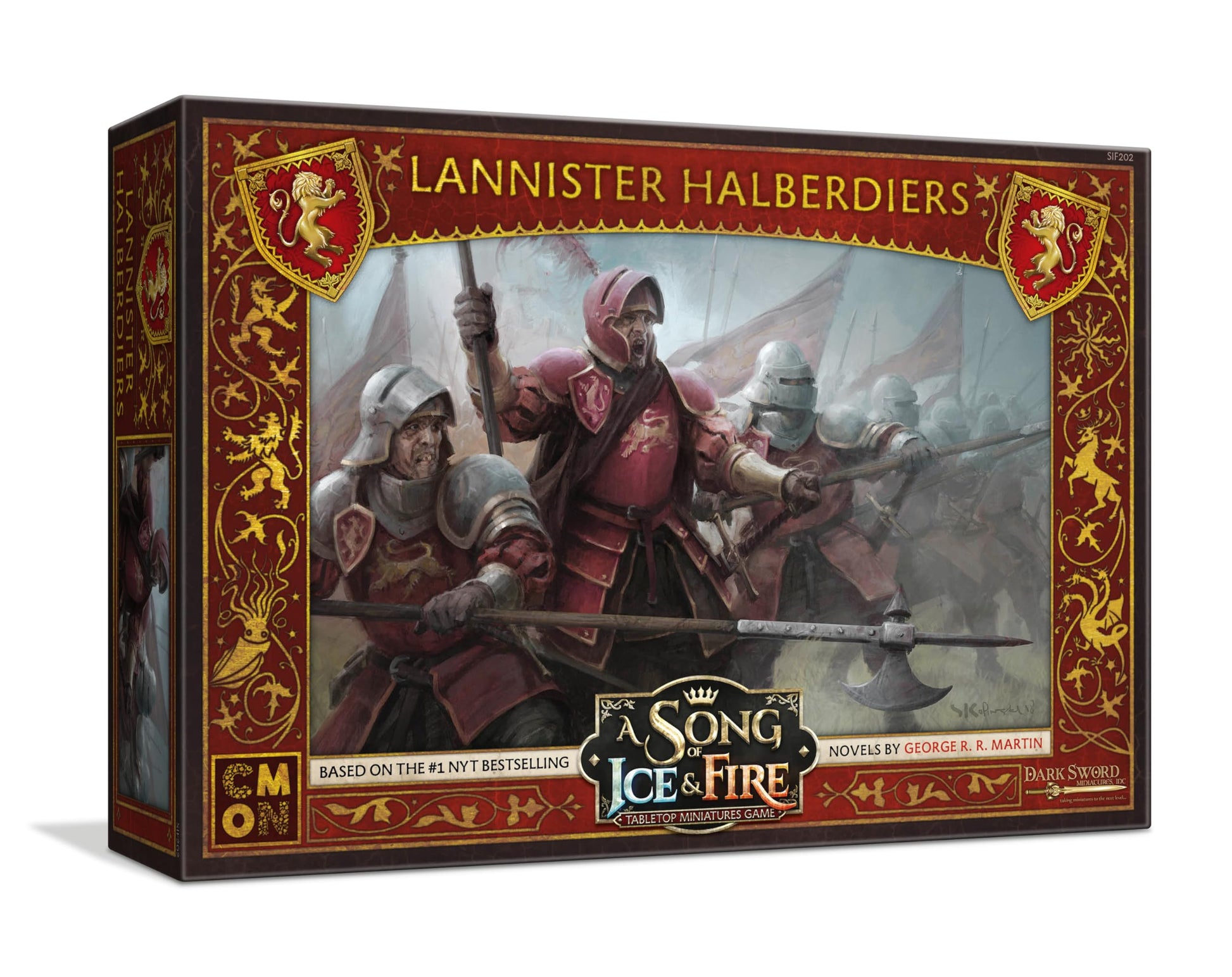 CMON A Song of Ice and Fire Tabletop Miniatures Game Lannister Halberdiers Unit Box - Enhance Your Forces! Strategy Game for Adults, Ages 14+, 2+ Players, 45-60 Minute Playtime, Made 1