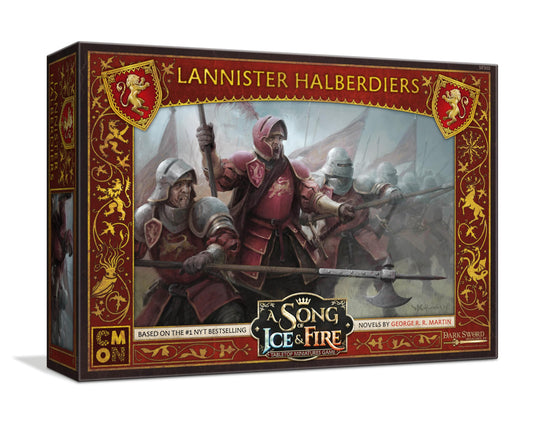 CMON A Song of Ice and Fire Tabletop Miniatures Game Lannister Halberdiers Unit Box - Enhance Your Forces! Strategy Game for Adults, Ages 14+, 2+ Players, 45-60 Minute Playtime, Made 1