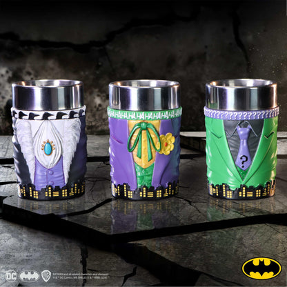 DC Batman Villain Mini Cup Set Featuring The Joker Riddler and Penguin Super-Villain Collectible 5