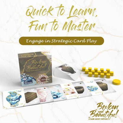 Left Justified Broken and Beautiful Kintsugi Card Game – Fun & Portable for Family Game Night – Perfect for Teens & Adults – 2-4 Players, Themed Deck of Cards, Great for Family Fun 2