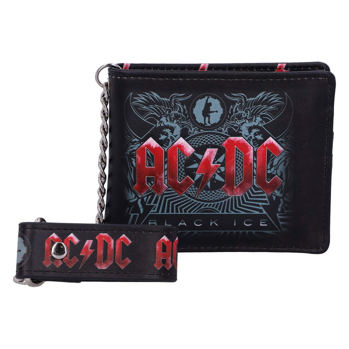 ACDC Black Ice Album Embossed Wallet and Chain Officially Licensed
