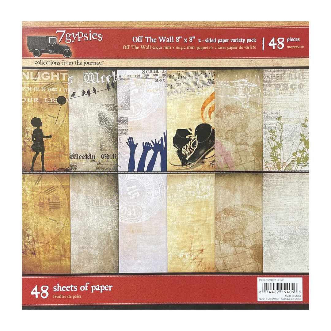 7 Gypsies Off The Wall Double-Sided Paper Pack 8"X8" 48 Sheets-