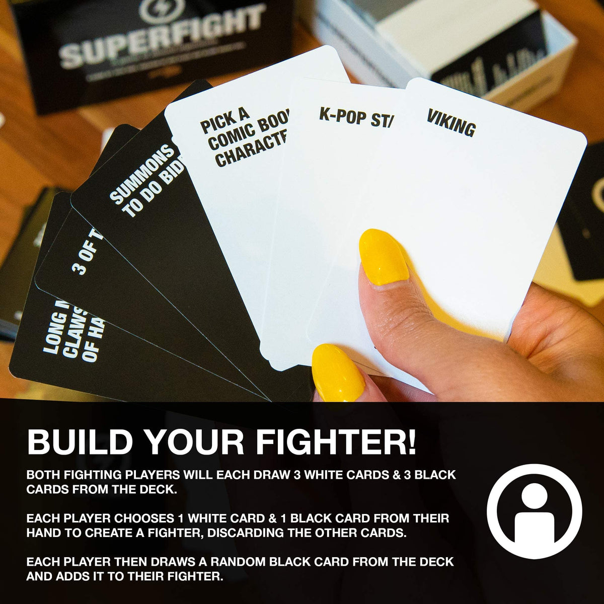 Skybound Superfight Card Game - Absurd Superpower Arguments for Kids, Teens & Adults, 500 Cards, 3+ Players, Ages 8+ 4