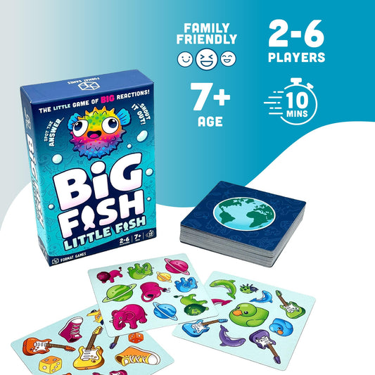 Big Fish Little Fish Game | Fast Fun Family Card Game Of Quick Reactions! | For Kids, Teens, and Adults | Ages 7+ | 2-6 players 2