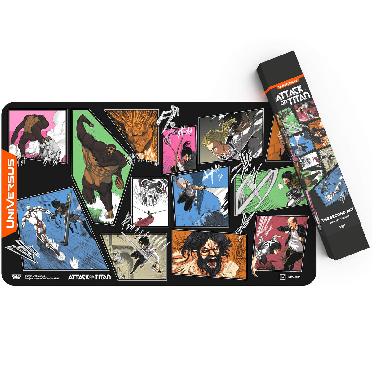 UniVersus: Attack on Titan: Origins of Power - The Second Act Playmat - 24 x 14 Neoprene Mat, Tabletop Card Game Accessory, UVS Games, Licensed 3