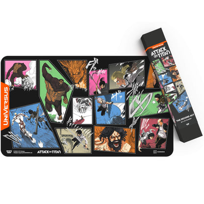 UniVersus: Attack on Titan: Origins of Power - The Second Act Playmat - 24 x 14 Neoprene Mat, Tabletop Card Game Accessory, UVS Games, Licensed 3