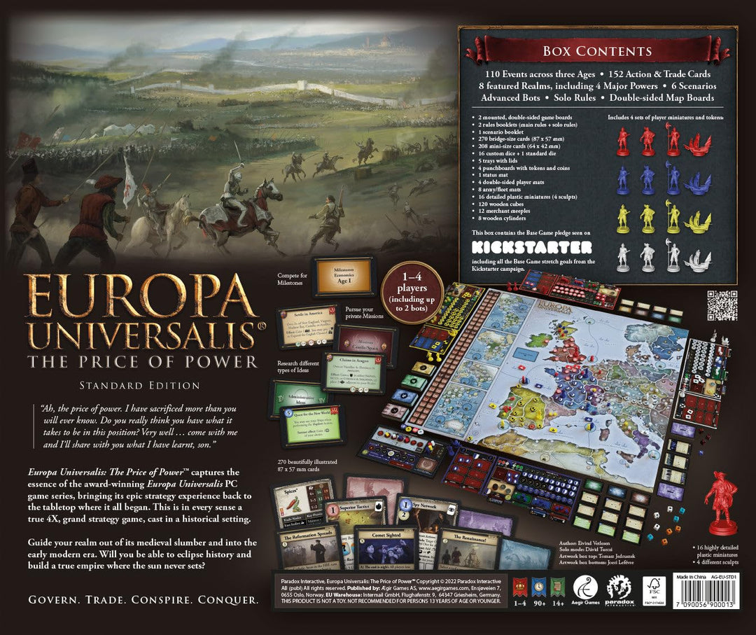 Europa Universalis: The Price of Power - A Board Game by Aegir Games – 1-4 Players - 90-300 Minutes of Gameplay - Games for Family Game Night - For Teens and Adults Ages 14+ - English Version