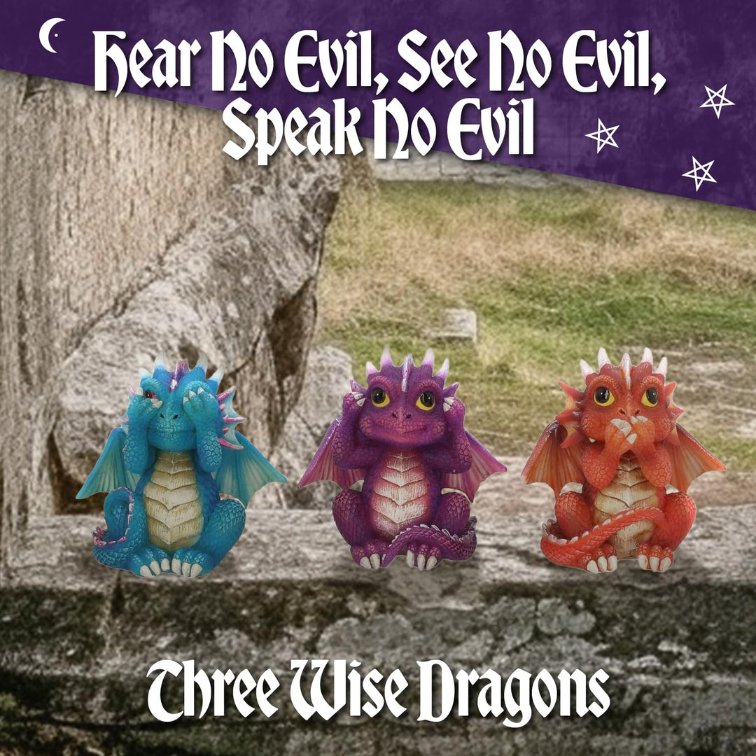 Nemesis Now Three Wise Dragonlings Figurines Dragon Ornaments 8.5cm