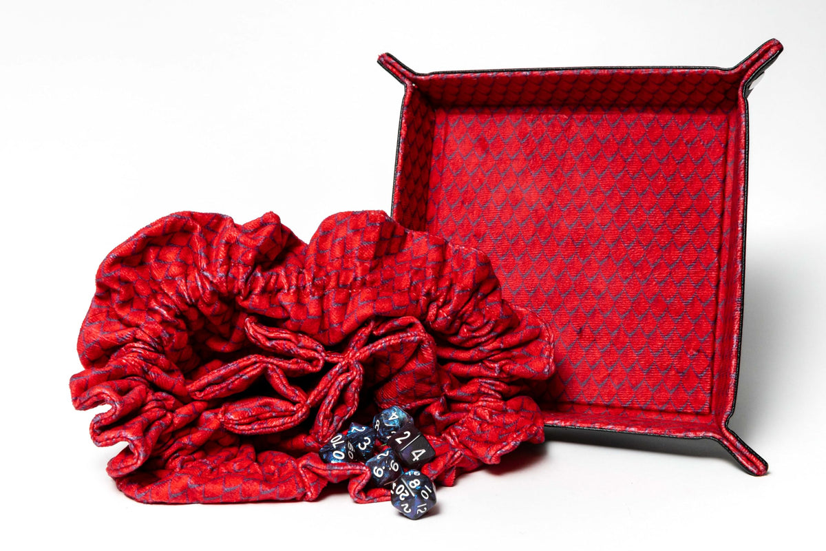 Metallic Dice Games FanRoll Dragon StormTM Velvet Compartment Dice Bag: Dragon Scales 6