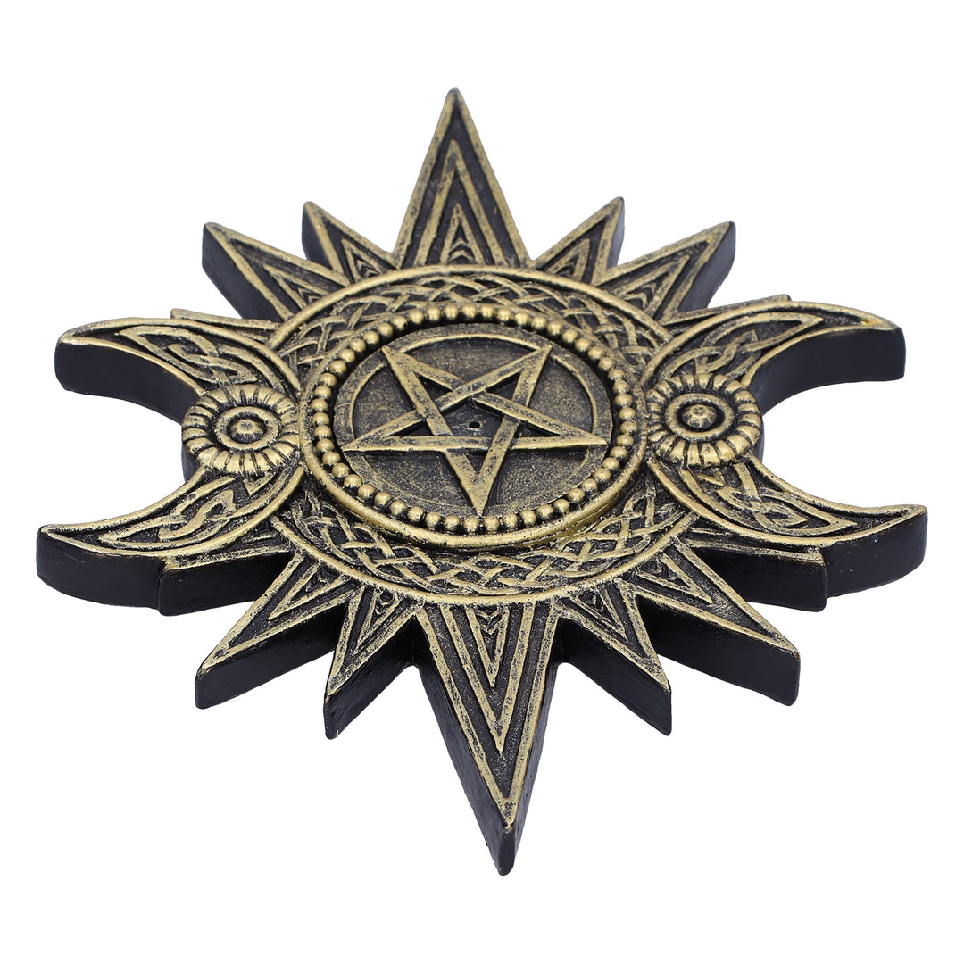 Celestial Worship Triple Moon Incense Burner 17.3cm