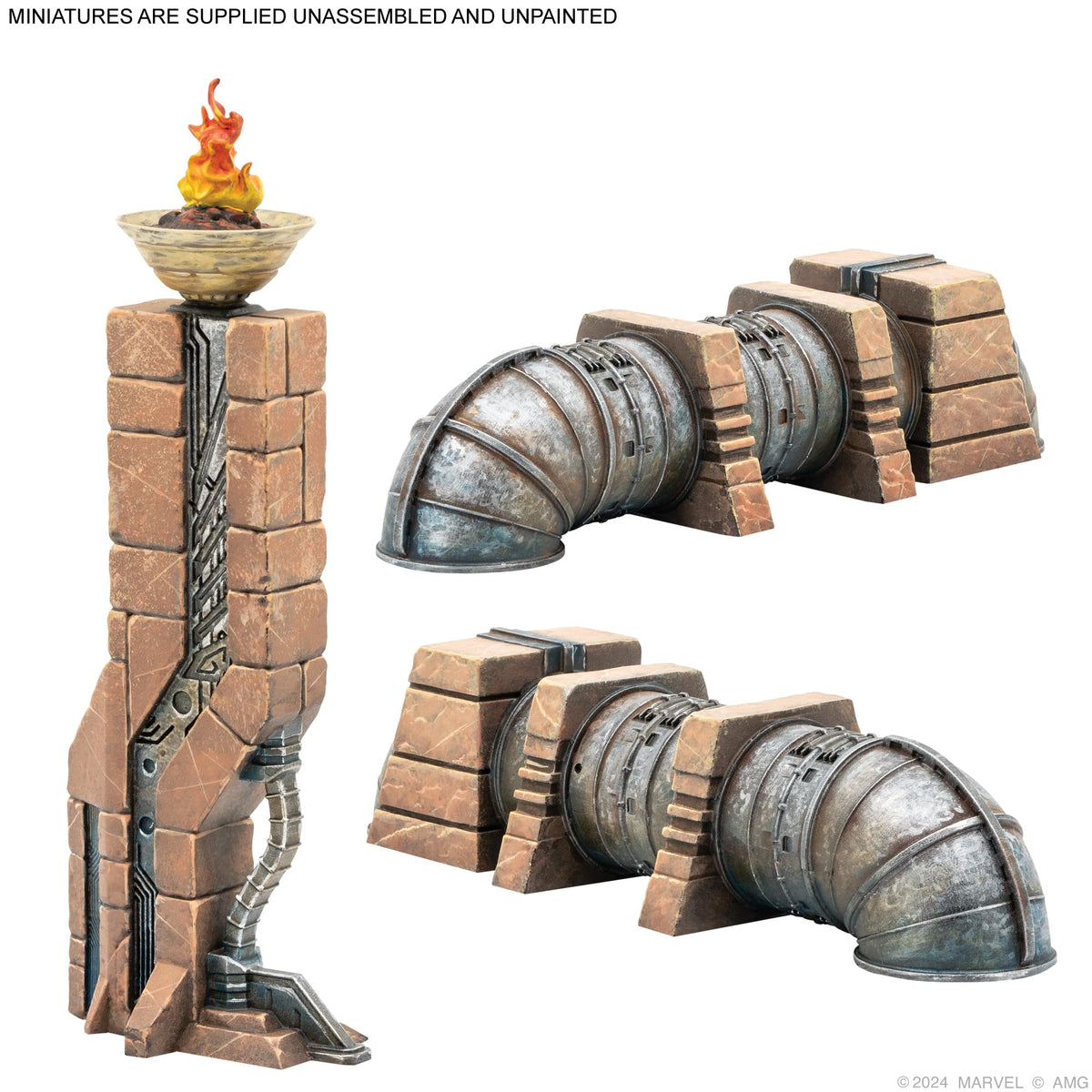 Marvel: Crisis Protocol Dark Future Terrain Pack - Enhance Battles with Wakandan Statues & One-Shot Card! Tabletop Superhero Game, Ages 14+, 2 Players, 90 Min Playtime 3