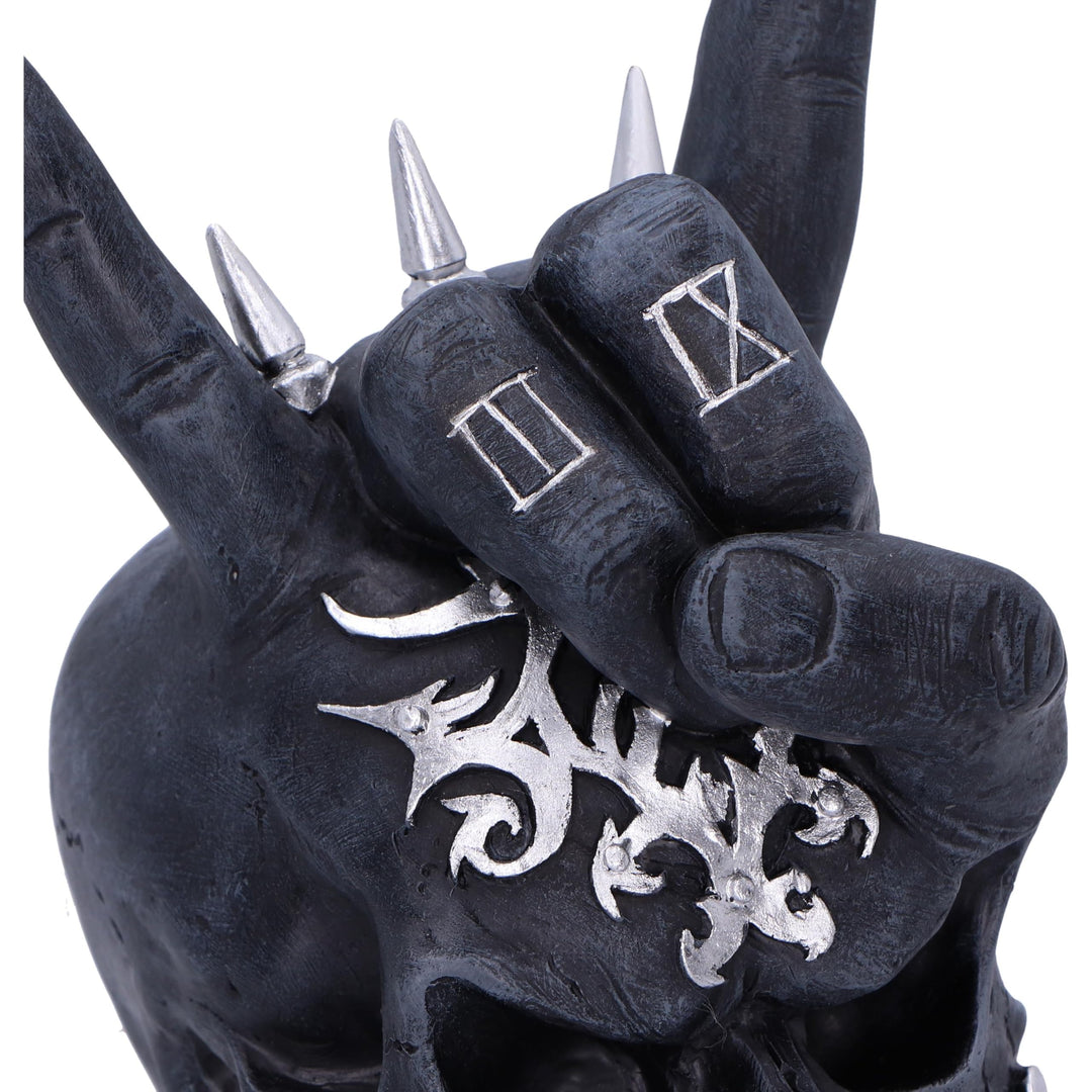 Horns Up Rocking Skull Ornament 17.5cm