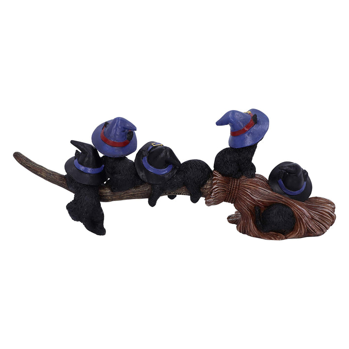 Purrfect Broomstick Witches Familiar Black Cats and Figurine 27.5cm