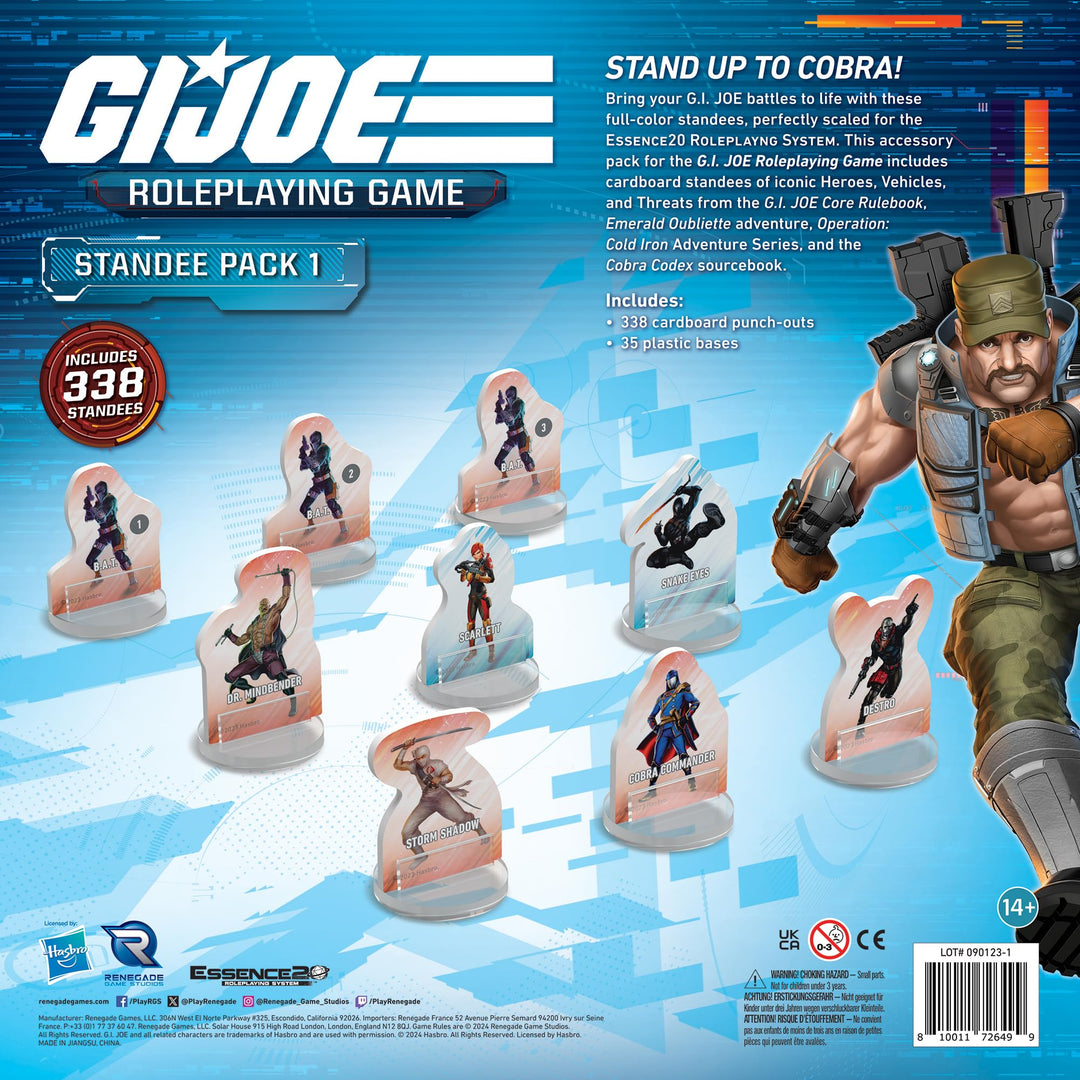 Renegade Game Studios: G.I. Joe Roleplaying Game - Standee Pack #1 - Accessory Pack for Base RPG Game, Includes 338 Standees & 35 Bases, Full Color