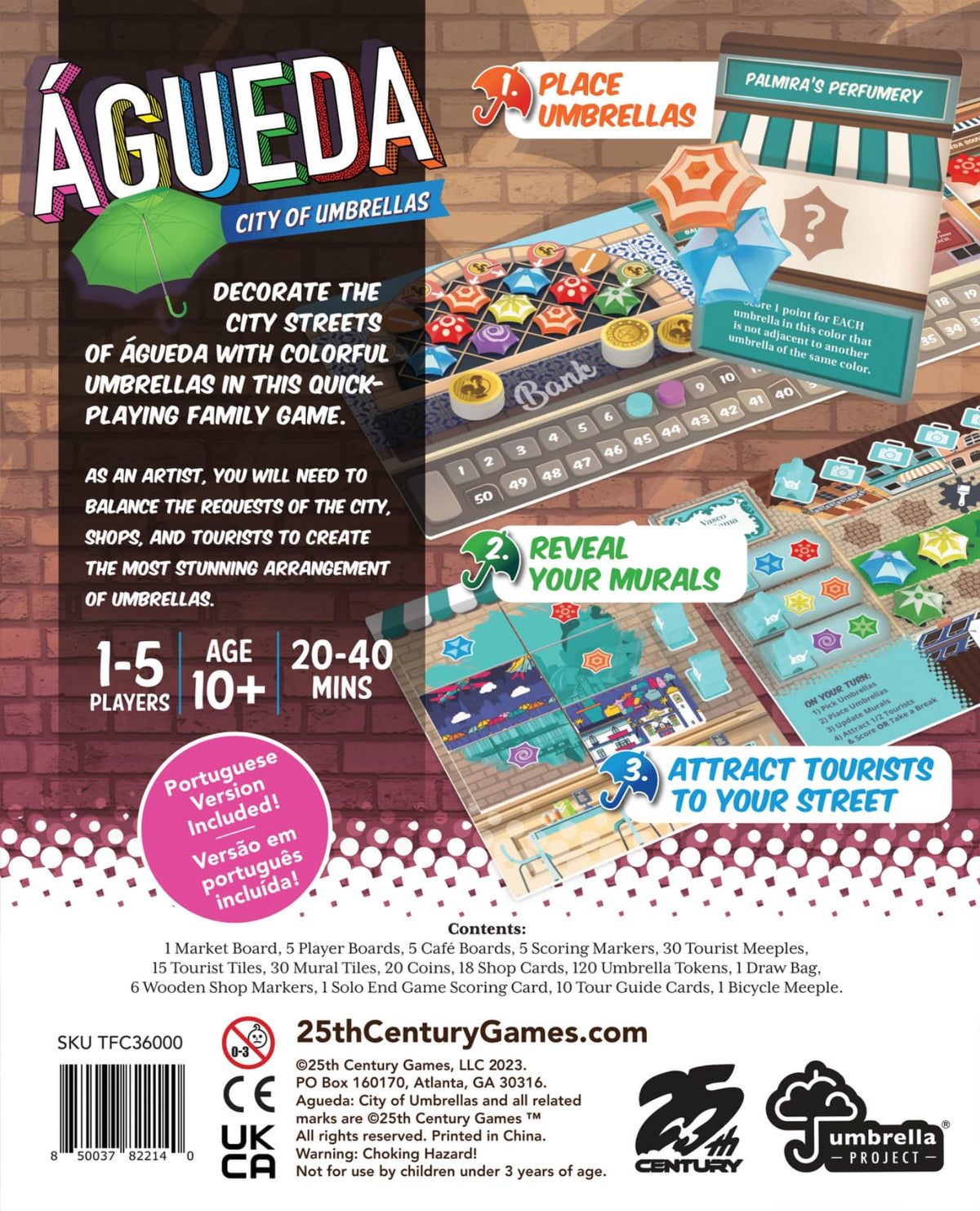 Agueda City of Umbrellas Strategy Board Game for 1 to 5 Players 6