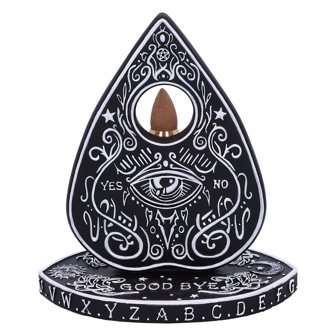 Black and White Spirit Board Planchette Backflow Incense Burner 15cm