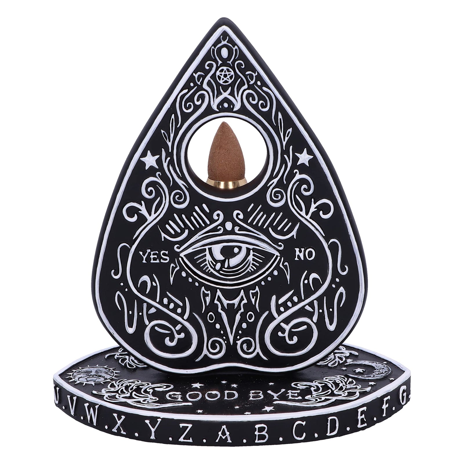 Black and White Spirit Board Planchette Backflow Incense Burner 15cm 2