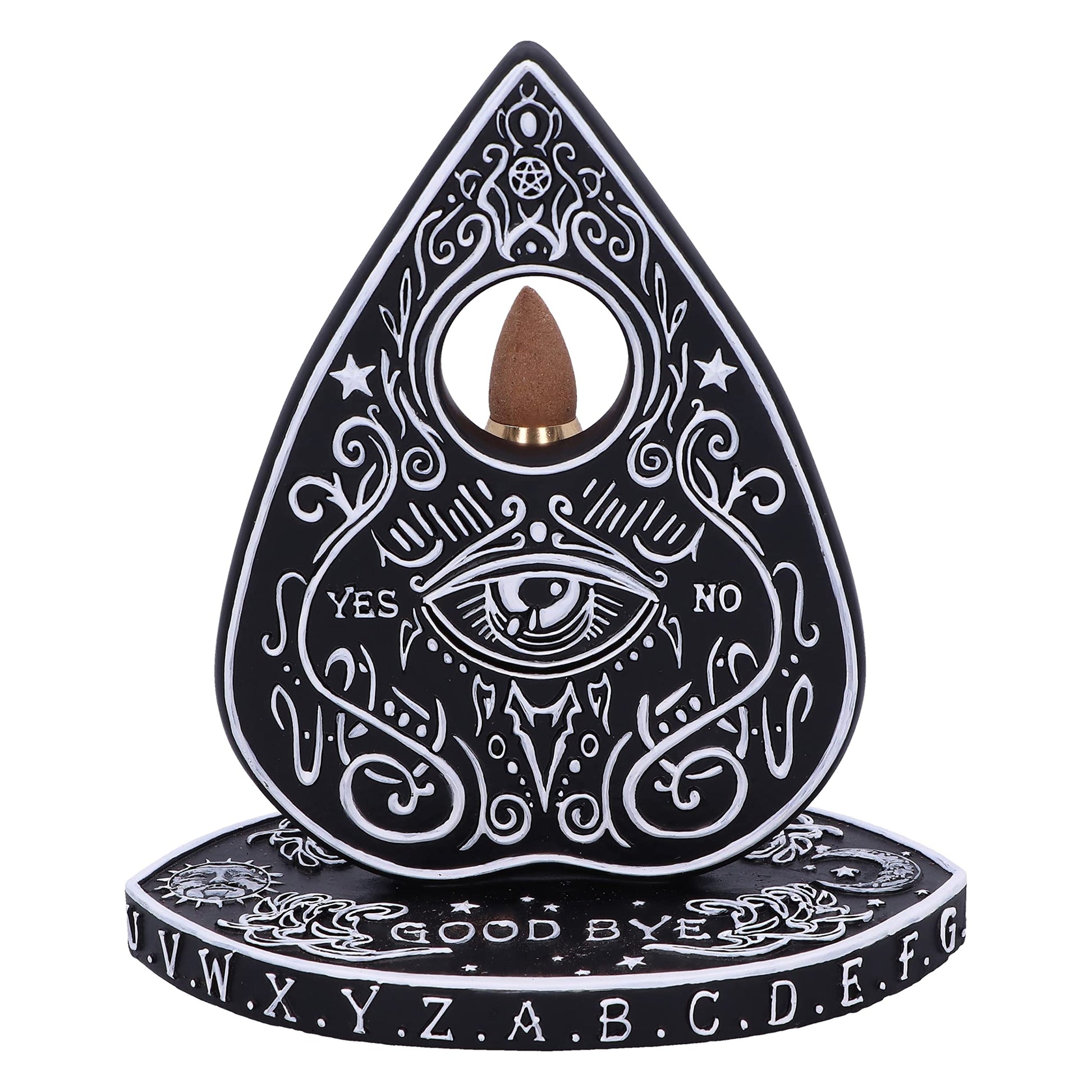 Black and White Spirit Board Planchette Backflow Incense Burner 15cm 2