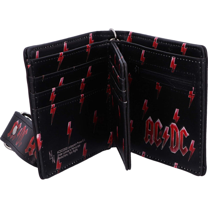 ACDC Black Ice Album Embossed Wallet and Chain Officially Licensed