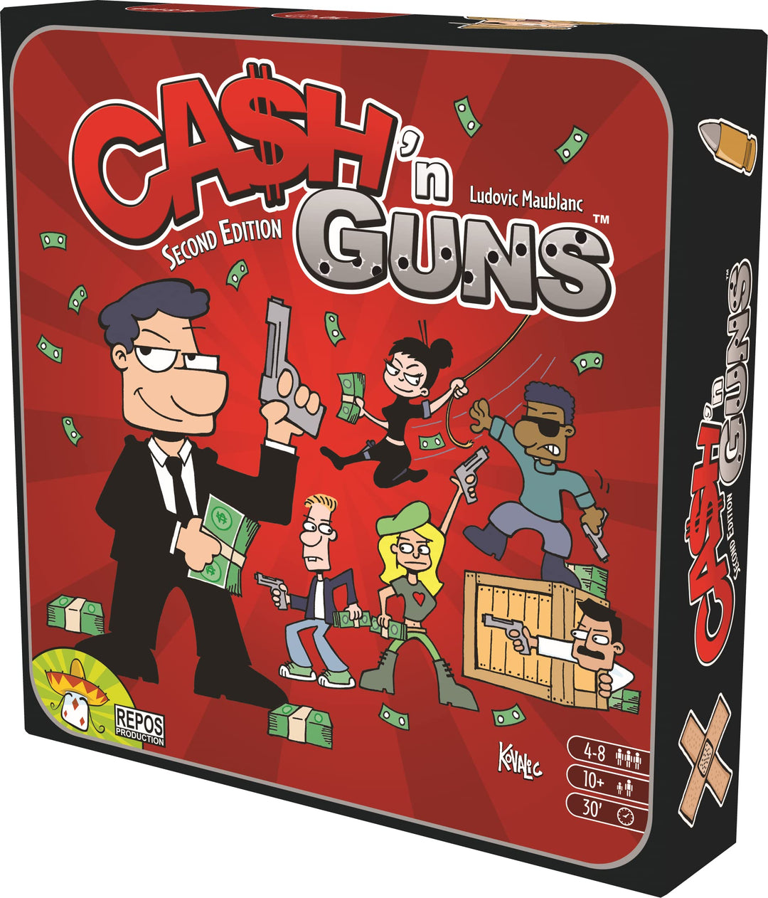 Cash 'N Guns Second Edition Party,Money Heist Strategy Board Game | Bluffing Gangster Game for Adults and Kids | Ages 10+| 4-8 Players | Average Playtime 30 Minutes | Made by Repos Production