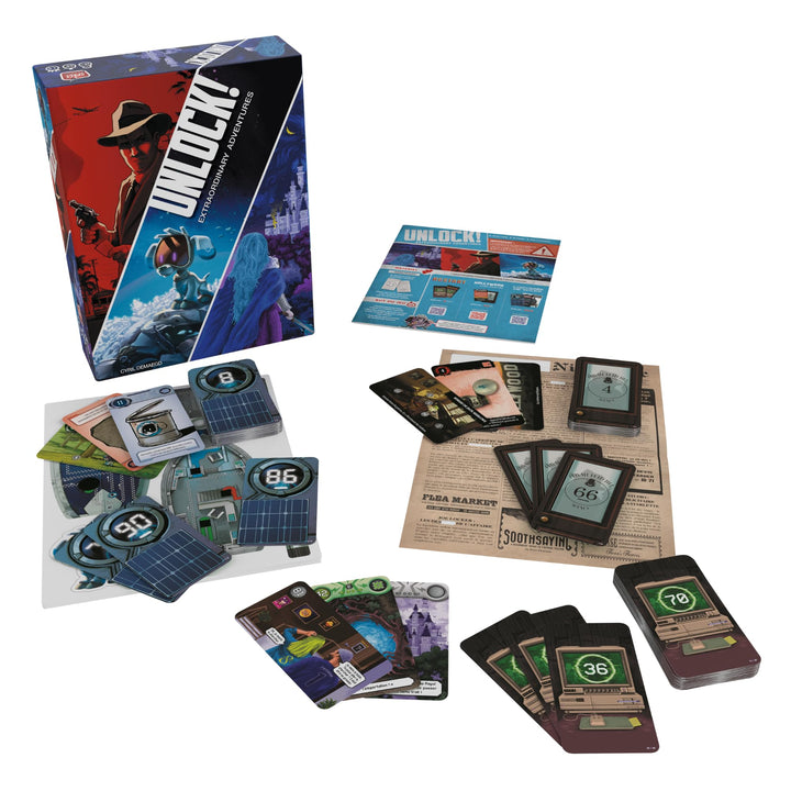 UNLOCK! Extraordinary Adventures Card Game - Escape Room-Inspired Cooperative Adventure, Fun Family Game for Kids and Adults, Ages 10+, 1-6 Players, 1 Hour Playtime, Made by Space Cowboys