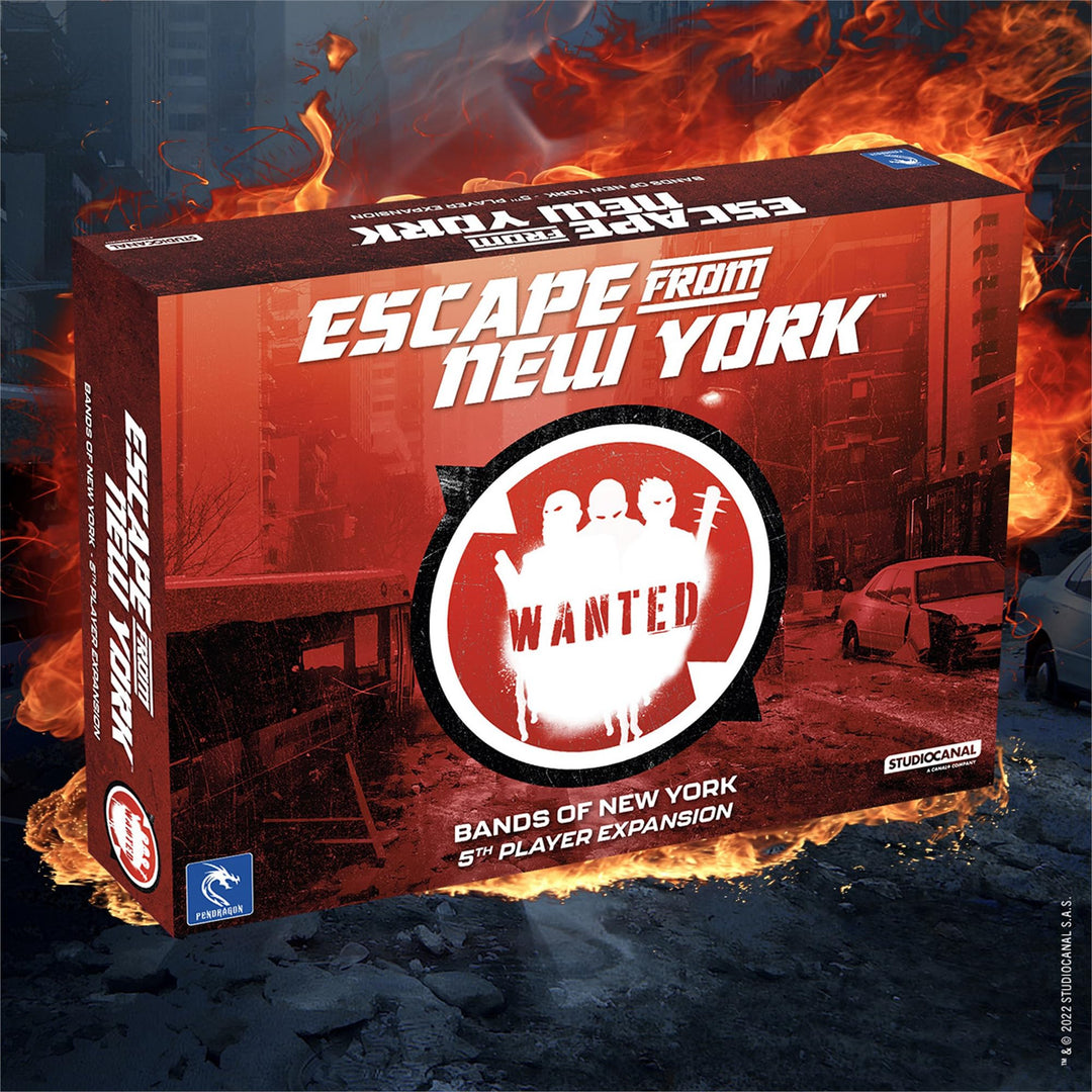 Pendragon Studios: Escape from New York: Bands of New York - 5th Player Expansion, Hero Strategy Board Game Baed On The Movie, Ages 14+, 2-5 Players, 60 min