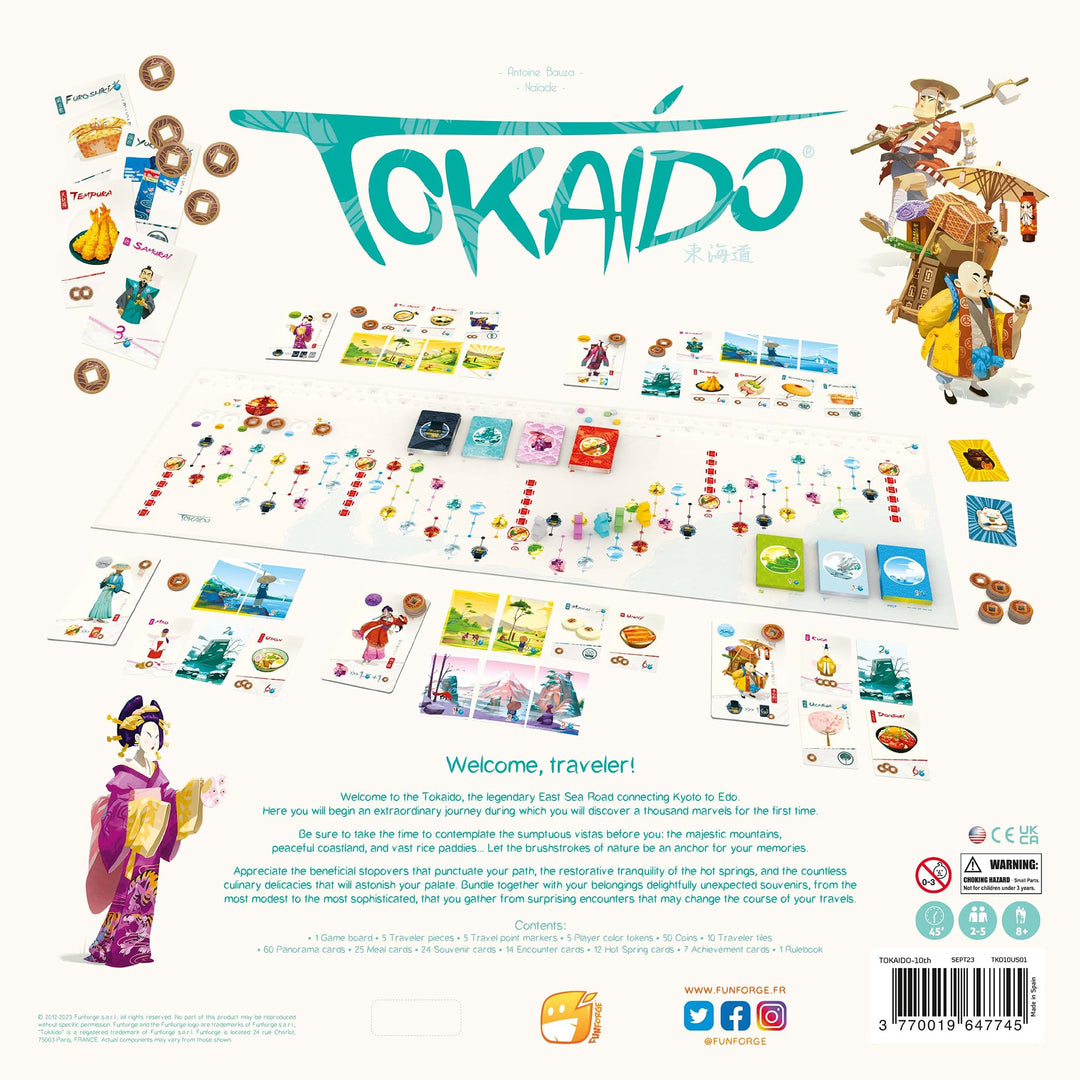 Tokaido: Base Game 10th Anniversary Edition - Exploration & Travel Adventure Board Game Set in Japan, Ages 8+, 2-5 Players, 45 Min